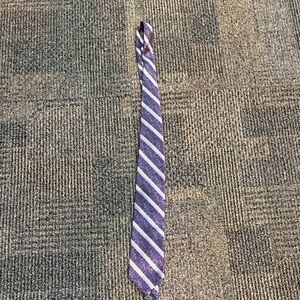 Damon Purple and White Striped Tie